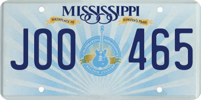 MS license plate JOO465