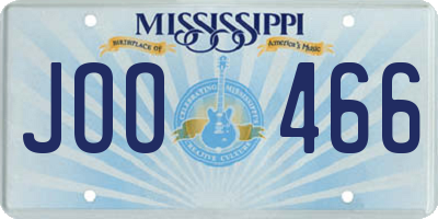 MS license plate JOO466