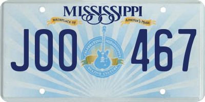 MS license plate JOO467