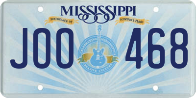 MS license plate JOO468