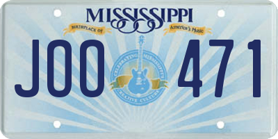 MS license plate JOO471