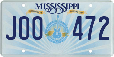 MS license plate JOO472