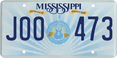 MS license plate JOO473