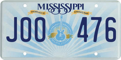 MS license plate JOO476