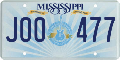 MS license plate JOO477