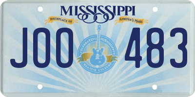 MS license plate JOO483