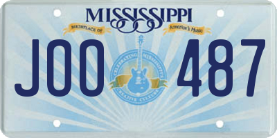 MS license plate JOO487