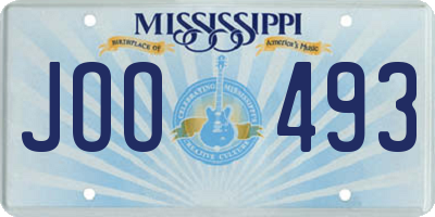 MS license plate JOO493