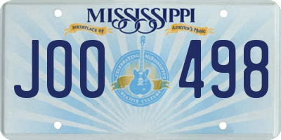 MS license plate JOO498
