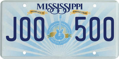 MS license plate JOO500