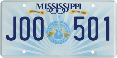 MS license plate JOO501