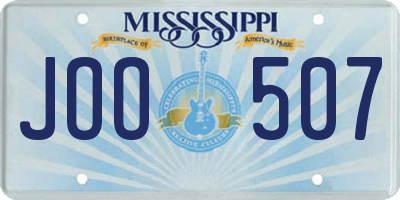 MS license plate JOO507