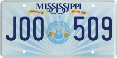 MS license plate JOO509