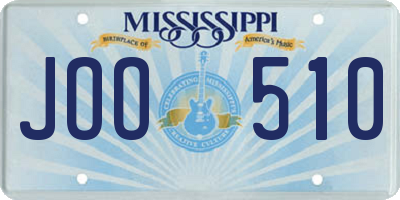 MS license plate JOO510