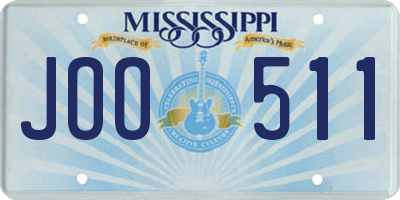 MS license plate JOO511