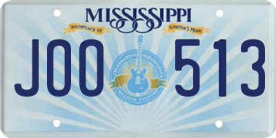 MS license plate JOO513
