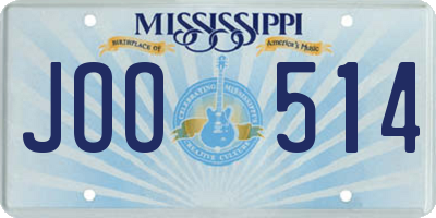 MS license plate JOO514