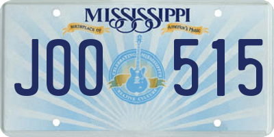 MS license plate JOO515