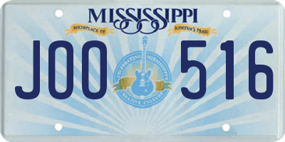 MS license plate JOO516