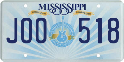MS license plate JOO518