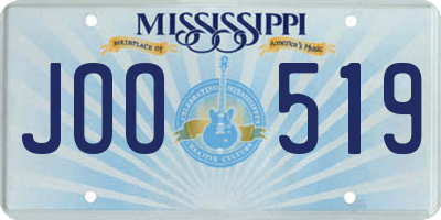 MS license plate JOO519