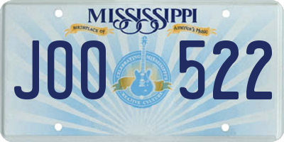 MS license plate JOO522