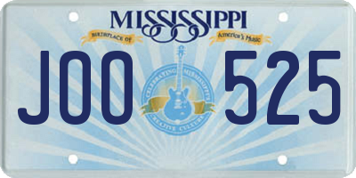 MS license plate JOO525