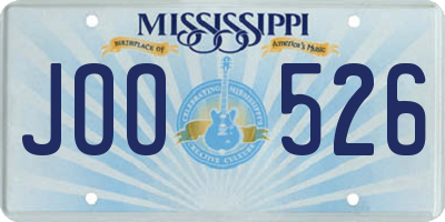 MS license plate JOO526
