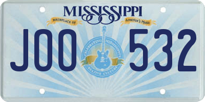 MS license plate JOO532