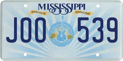 MS license plate JOO539