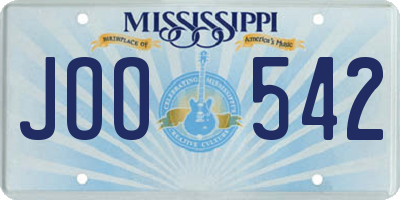 MS license plate JOO542