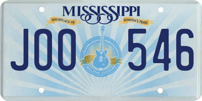 MS license plate JOO546
