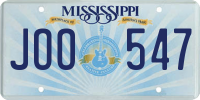 MS license plate JOO547