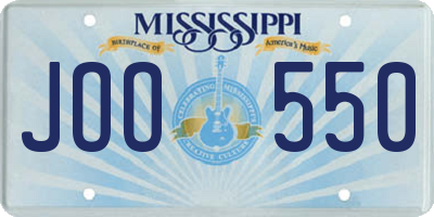MS license plate JOO550