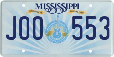 MS license plate JOO553