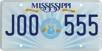 MS license plate JOO555