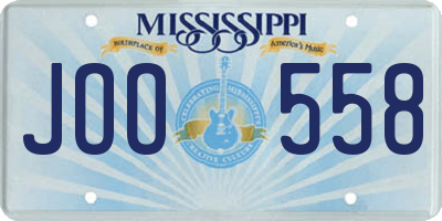 MS license plate JOO558