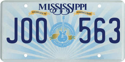 MS license plate JOO563