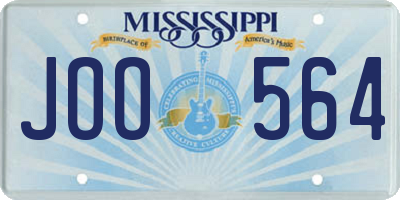 MS license plate JOO564