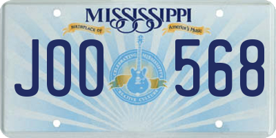 MS license plate JOO568