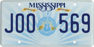 MS license plate JOO569