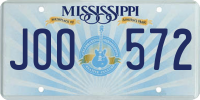 MS license plate JOO572