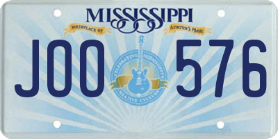 MS license plate JOO576