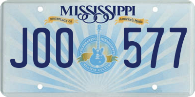 MS license plate JOO577