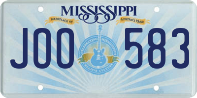 MS license plate JOO583