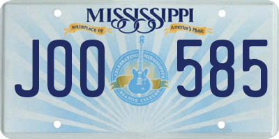 MS license plate JOO585