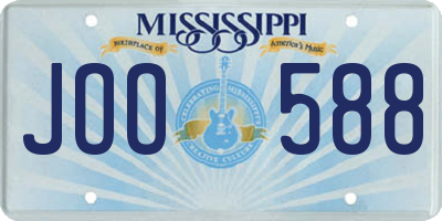MS license plate JOO588