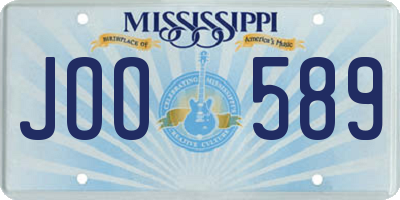 MS license plate JOO589