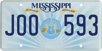 MS license plate JOO593