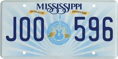 MS license plate JOO596